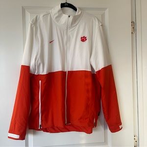 Nike Clemson zip up jacket white and orange size L